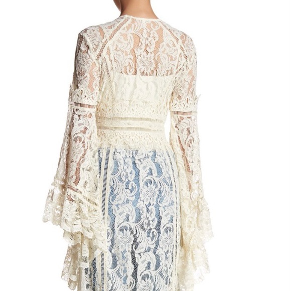 New Free People Rhiannon lace Kimono size xsmall, cream - Picture 3 of 4